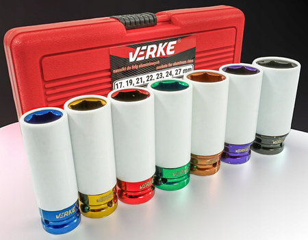 VERKE V86101 NASADKI UDAROWE ½ DO FELG ALUMINIOWYCH KÓŁ ZESTAW 17-27mm