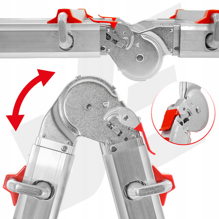 VERKE V87102 DRABINA WIELOFUNKCYJNA PRZEGUBOWA SKŁADANA ALUMINIOWA MOCNA 150KG 4x6