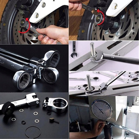 VERKE V35403 KLUCZE PŁASKIE PŁASKO OCZKOWE Z GRZECHOTKĄ PRZEGUBEM ŁAMANE ZESTAW PŁASKICH