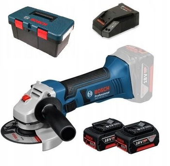 BOSCH GWS 18-125V-LI SZLIFIERKA KĄT 18V 2aku 4,0Ah + skrzynka narzędziowa