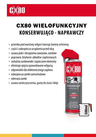 CX80 PŁYN KONSERWUJĄCO - NAPRAWCZY DUOSPRAY 500ML