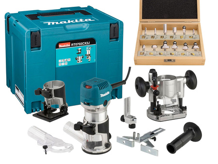 MAKITA RT0702CX2J FREZARKO-WYCINARKA 710W MAKPAC + 12SZT FREZÓW 6mm