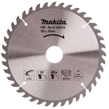MAKITA D-03919 Tarcza piła tarczowa do cięcia drewna 185x30 40 Zębów