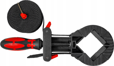 VERKE V86582 ŚCISK STOLARSKI TAŚMOWY MONTAŻOWY KĄTOWY NAROŻNY Z TAŚMĄ 4m