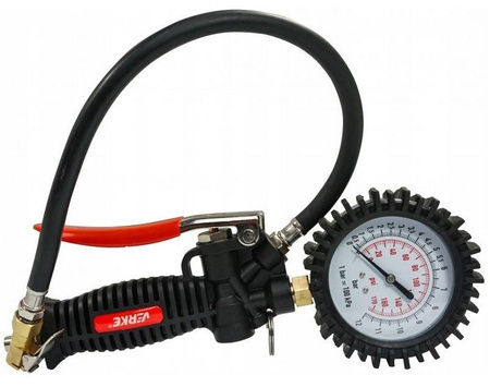 VERKE V81265 PISTOLET DO POMPOWANIA KÓŁ Z MANOMETREM 12 bar