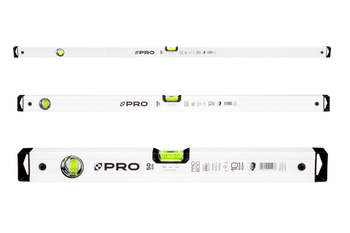 PRO 3-01-01-AB-Z01 ZESTAW POZIOMNIC PRO600 PLUS,BIAŁA,LIBELLA 2% 50,100,150CM