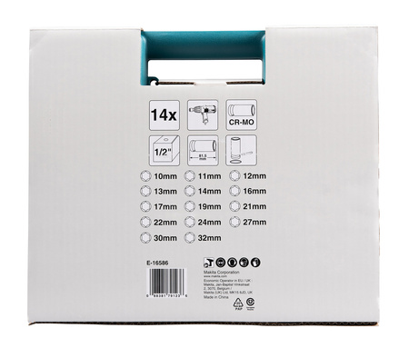 MAKITA E-16586 ZESTAW NASADEK UDAROWYCH 14 SZT IMPACT BLACK 1/2" 10-32 MM