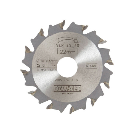 DEWALT DT1306 FREZ DO WPUSTÓW LAMELLO 102mm x 20mm 12Z