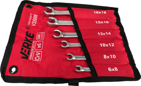VERKE V35006 KLUCZE DO PRZEWODÓW HAMULCOWYCH 6 szt ETUI