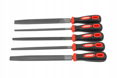 VERKE V05079 ZESTAW PILNIKÓW PILNIK ŚLUSARSKI ZDZIERAK TARNIK METALU PŁASKI OKRĄGŁY 20cm
