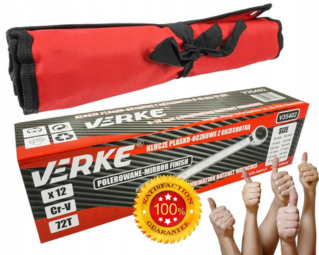 VERKE V35402 KLUCZE PŁASKIE PŁASKO OCZKOWE Z GRZECHOTKĄ