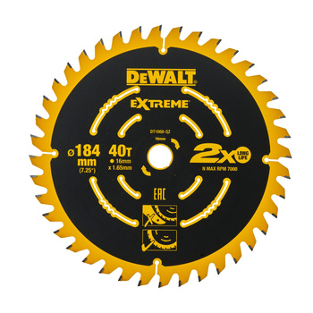 DeWALT DT1668 TARCZA PILARSKA EXTREME 184mm 16/40T