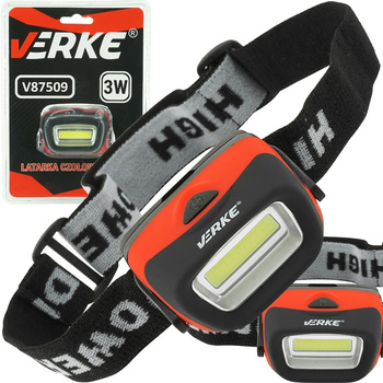 VERKE V87509 LATARKA CZOŁOWA LAMPKA CZOŁÓWKA LED COB 3W