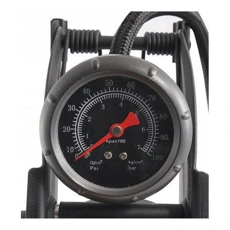 VERKE V83141 POMPKA NOŻNA DWUTŁOKOWA MANOMETREM ROWEROWA