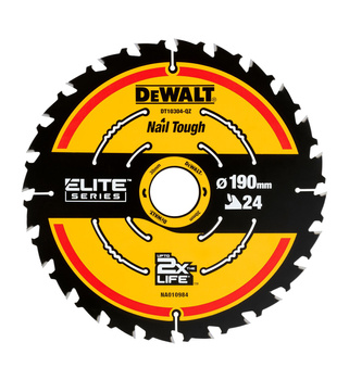 DEWALT DT10304 TARCZA, PIŁA TARCZOWA 190mm X 30MM 24T DO CIĘCIA DREWNA SERII ELITE