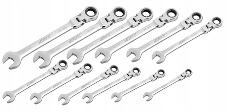 VERKE V35403 KLUCZE PŁASKIE PŁASKO OCZKOWE Z GRZECHOTKĄ PRZEGUBEM ŁAMANE ZESTAW PŁASKICH