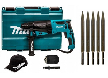 MAKITA HR2630 Młotowiertarka 800W + Adapter + Dłuta + Czapeczka