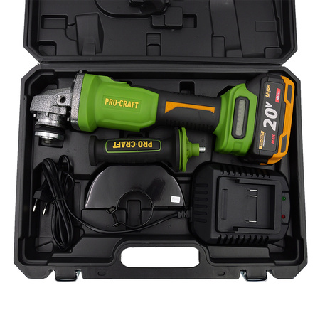 PROCRAFT PWA220 SZLIFIERKA KĄTOWA AKUMULATOROWA 20V 4.0AH