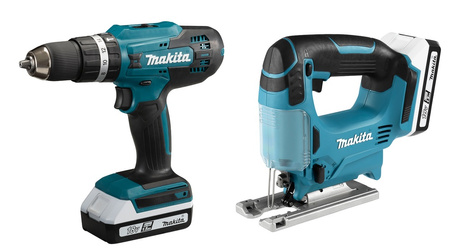 MAKITA WKRĘTARKA HP488 WYRZYNARKA JV183 + 2x1,5Ah