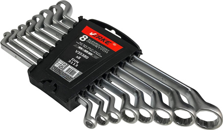 VERKE V35380 KLUCZE OCZKOWE ODGIĘTE 6-22mm 8 szt KLIP