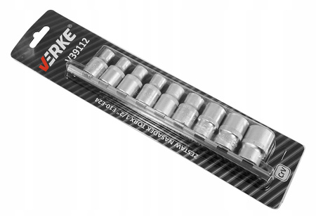 VERKE V39112 ZESTAW NASADEK TORX 1/2" E10-24 9SZT.