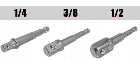 VERKE V39209 UCHWYTY HEX DO NASADEK 1/4" 3/8" 1/2"