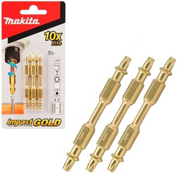 MAKITA PODWÓJNA KOŃCÓWKA BIT TORX T25 65MM IMPACT GOLD - 3 szt.