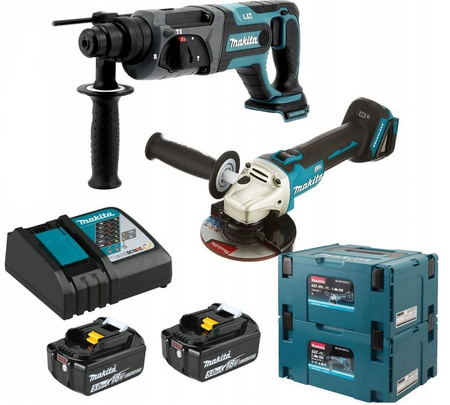 MAKITA DLX2153TJ1 COMBO DHR241 DGA504 2x5Ah 2xMAKPAC