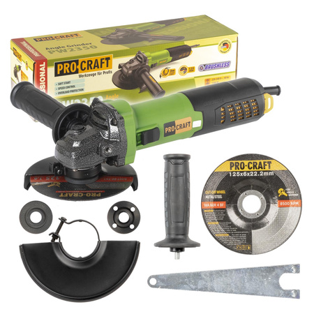 PROCRAFT PW2350 SZLIFIERKA KĄTOWA 1300W SOFT START REGULACJA 125mm