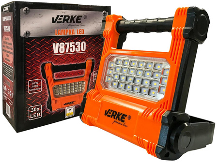 VERKE V87530 LAMPA HALOGEN BUDOWLANY AKU 10 W 30 LED SMD