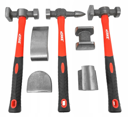 VERKE V86224 ZESTAW NARZĘDZI MŁOTKÓW BLACHARSKICH MŁOTKI BLACHARSKIE DO KAROSERII BLACHY