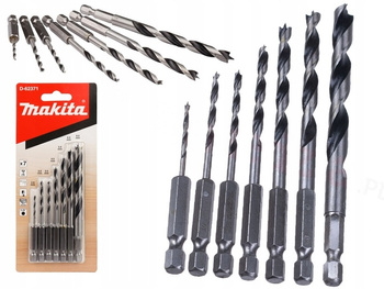 MAKITA D-62371 Zestaw Wierteł Do Drewna 1/4" HEX 2 - 8mm 7 sztuk