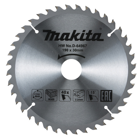 MAKITA D-64967 TARCZA TNĄCA ECONOMY 190x30MM 40Z