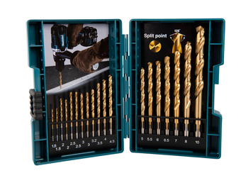 MAKITA B-67795 ZESTAW WIERTEŁ TYTANOWYCH DO METALU HSS TIN 19 SZT