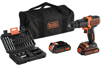 BLACK DECKER BDCHD18BS32 WKRĘTARKA 2x1,5Ah OSPRZĘT