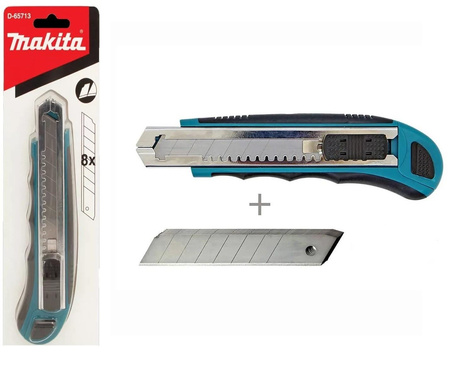 MAKITA D-65713 NÓŻ łamany 18 mm + 8 sztuk ostrzy
