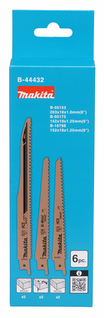 MAKITA B-44432 Zestaw Brzeszczotów do piły szablastej posuwowej 6 sztuk