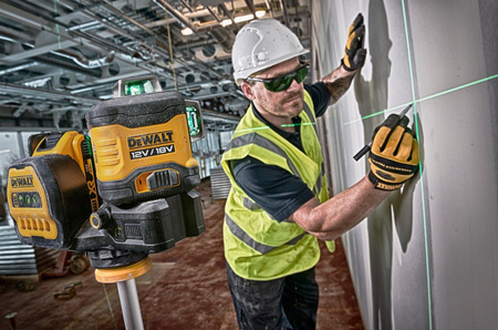 DeWALT DCE089D1G18 LASER KRZYŻOWY 360° ZIELONY 2Ah + DE0892G DETEKTOR + STATYW TR-650F