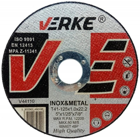 VERKE TARCZA DO CIĘCIA METALU 125mm x1,0mm 25 SZT