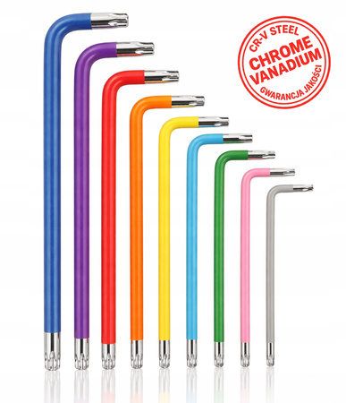 VERKE V35501 KLUCZE IMBUSOWE ZESTAW IMBUSY T10-50 TORX 9 sztuk