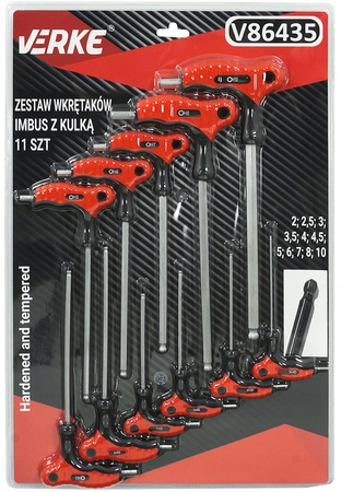VERKE V86435 ZESTAW WKRĘTAKÓW IMBUSOWYCH "T" 11 el