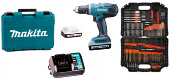 MAKITA DF457DWE Wkrętarka 18V +Osprzęt VERKE 246 el
