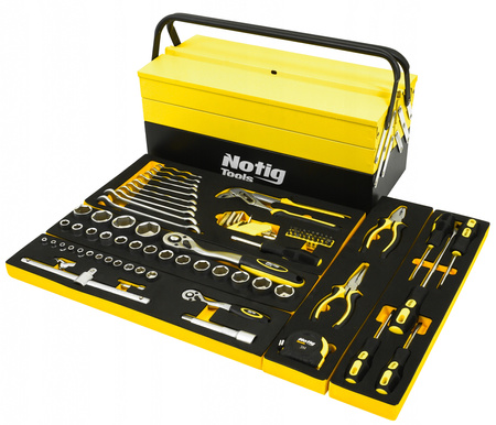 NOTIG N4802 ZESTAW NARZĘDZI W ROZKŁADANEJ SKRZYNCE 86 SZTUK