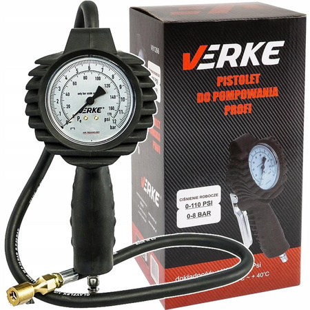 VERKE V81266 PISTOLET DO POMPOWANIA KÓŁ MANOMETREM PROFI