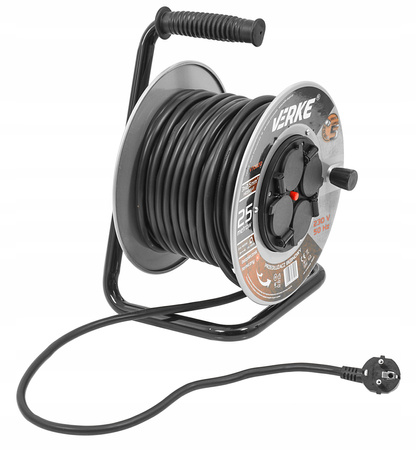 VERKE V70020 PRZEDŁUŻACZ ZWIJANY 3x2,5mm 25m 4 GNIAZDA