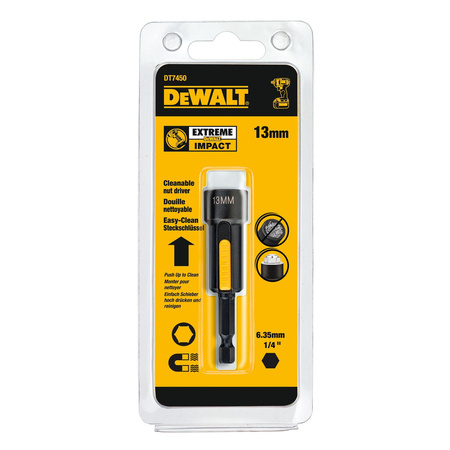 DEWALT DT7450 UDAROWA KOŃCÓWKA NASADOWA 1/4" Z MAGNESEM DO ŚRUB 13 MM