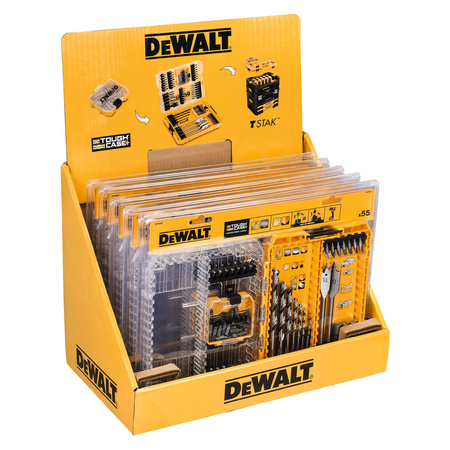 DEWALT DT70757 ZESTAW 55 SZT. KOŃCÓWEK PH, PZ, TX, SL, WIERTEŁ DO METALU I DREWNA TOUGH CASE TOUGHCASE+