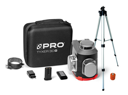 LASER TYXER 3DG ZESTAW PLUS WIELOLINIOWY KRZYŻOWY 3x360° - ZIELONA WIĄZKA + STATYW