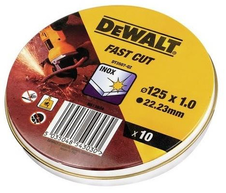DeWALT DT3507 TARCZA TNĄCA INOX 125x1,0 mm puszka 10szt