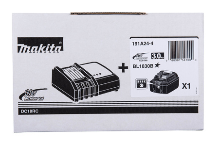 MAKITA 191A24-4 ZESTAW ZASILAJĄCY 18V, 3.0AH BL1830B + ŁADOWARKA DC18RC